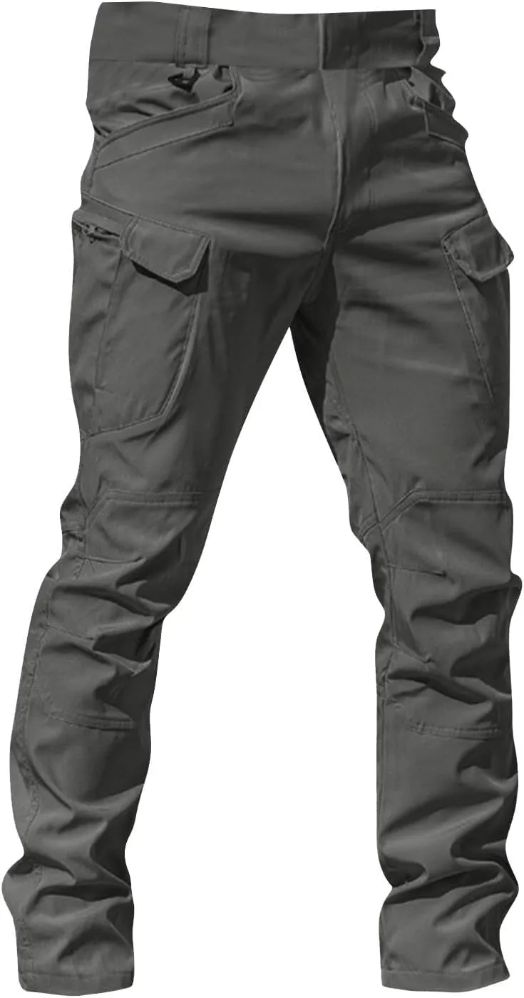 OIOLOYJM Cargo Pants for Men Relaxed Fit Work Hiking Waterproof Pants Stretch Tactical Pants Lightweight Outdoor Travel Pants