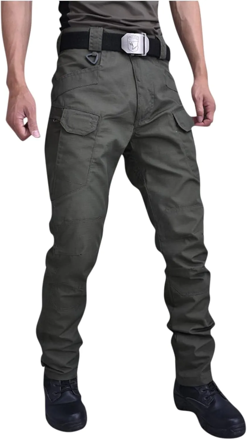 OIOLOYJM Cargo Pants for Men Relaxed Fit Work Hiking Waterproof Pants Stretch Tactical Pants Lightweight Outdoor Travel Pants