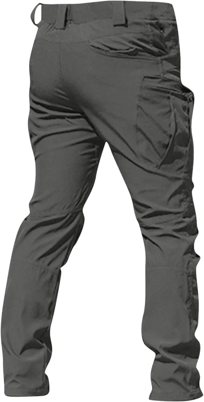OIOLOYJM Cargo Pants for Men Relaxed Fit Work Hiking Waterproof Pants Stretch Tactical Pants Lightweight Outdoor Travel Pants