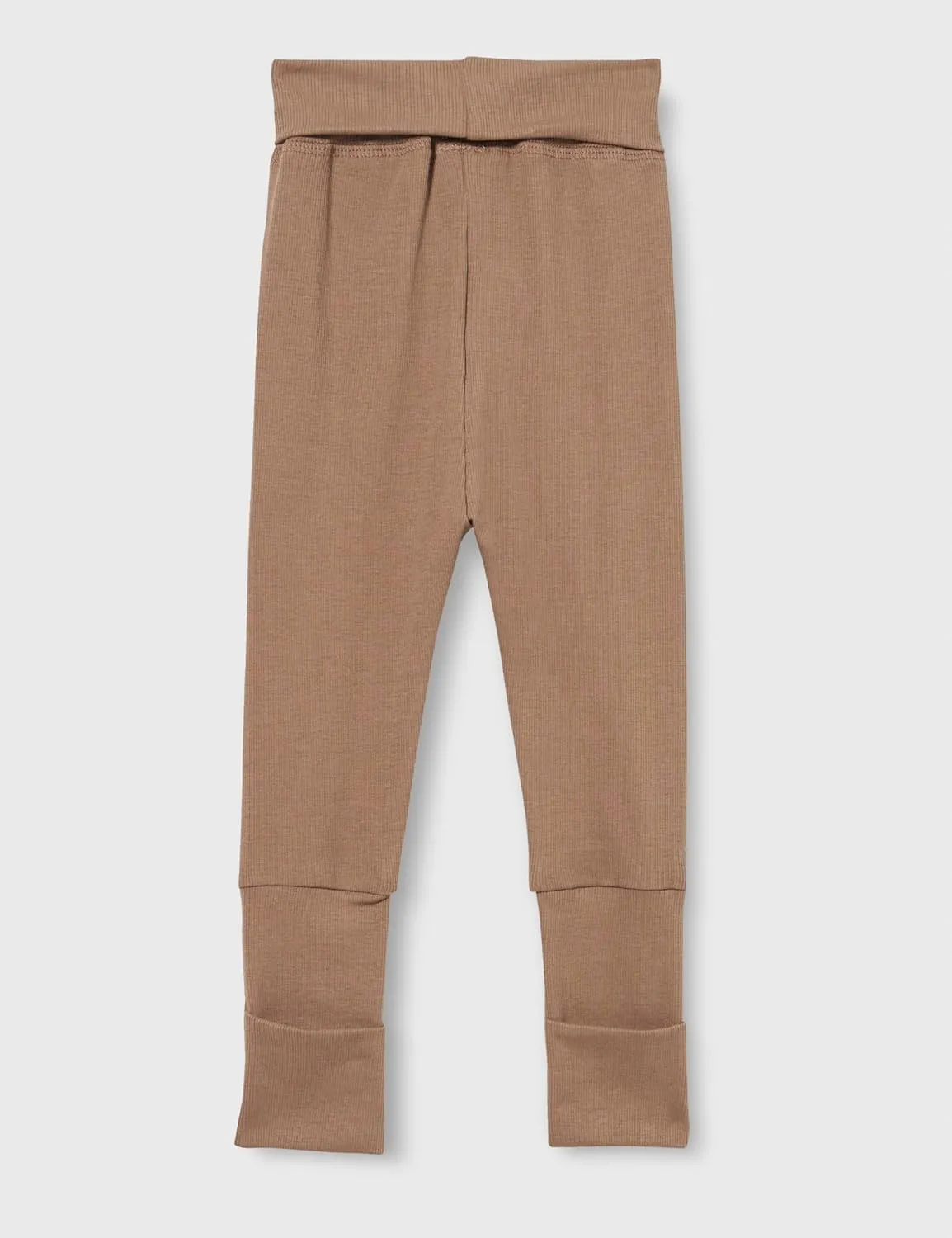 Organic Cotton Rib Pants with Foldable Feet | Warm & Stylish Baby Bottoms Pants with Adjustable Waistband, Elastic Waist