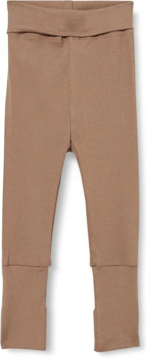 Organic Cotton Rib Pants with Foldable Feet | Warm & Stylish Baby Bottoms Pants with Adjustable Waistband, Elastic Waist