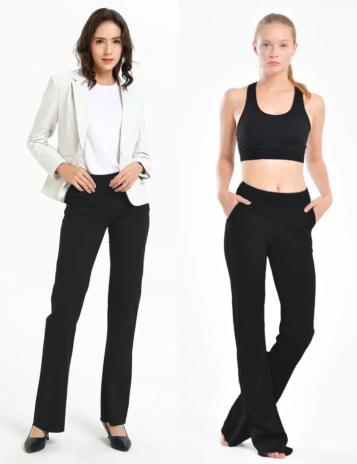 Safort 31" 34" Women Bootcut Yoga Tall Dress Pants Flare Long Trousers Work Stretchy Business Casual Slacks Pockets