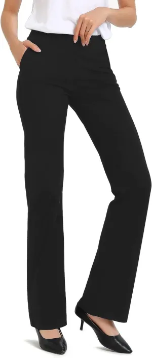 Safort 31" 34" Women Bootcut Yoga Tall Dress Pants Flare Long Trousers Work Stretchy Business Casual Slacks Pockets