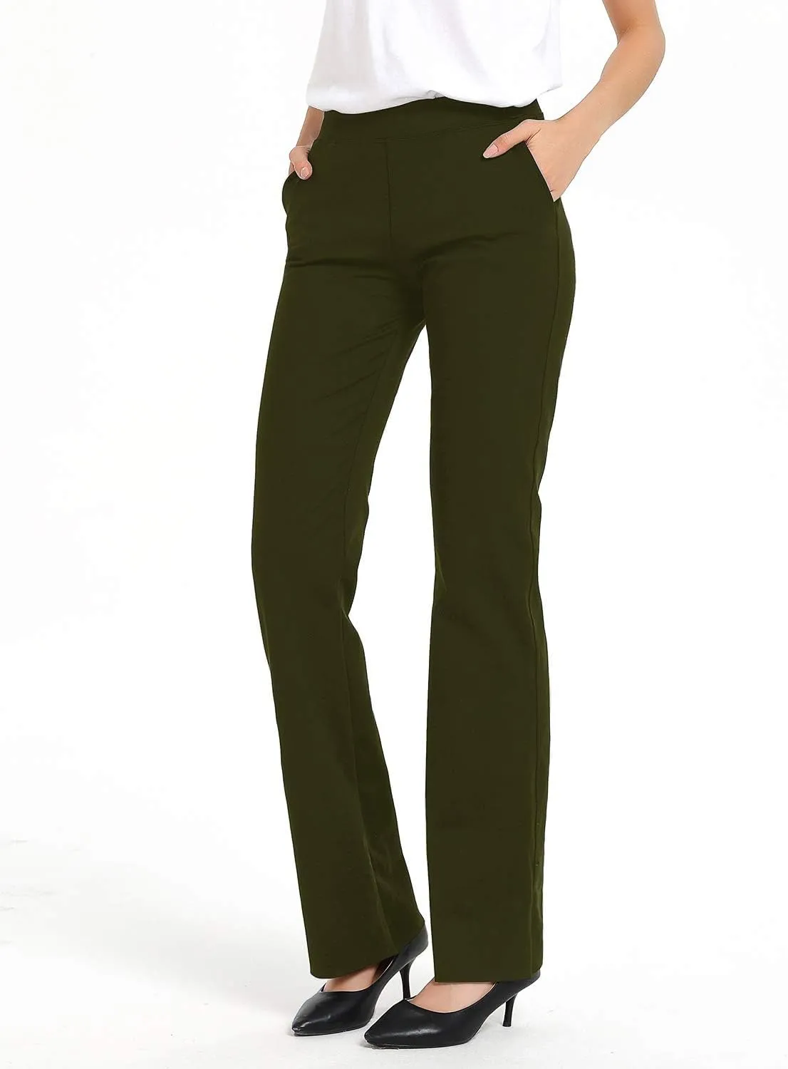 Safort 31" 34" Women Bootcut Yoga Tall Dress Pants Flare Long Trousers Work Stretchy Business Casual Slacks Pockets