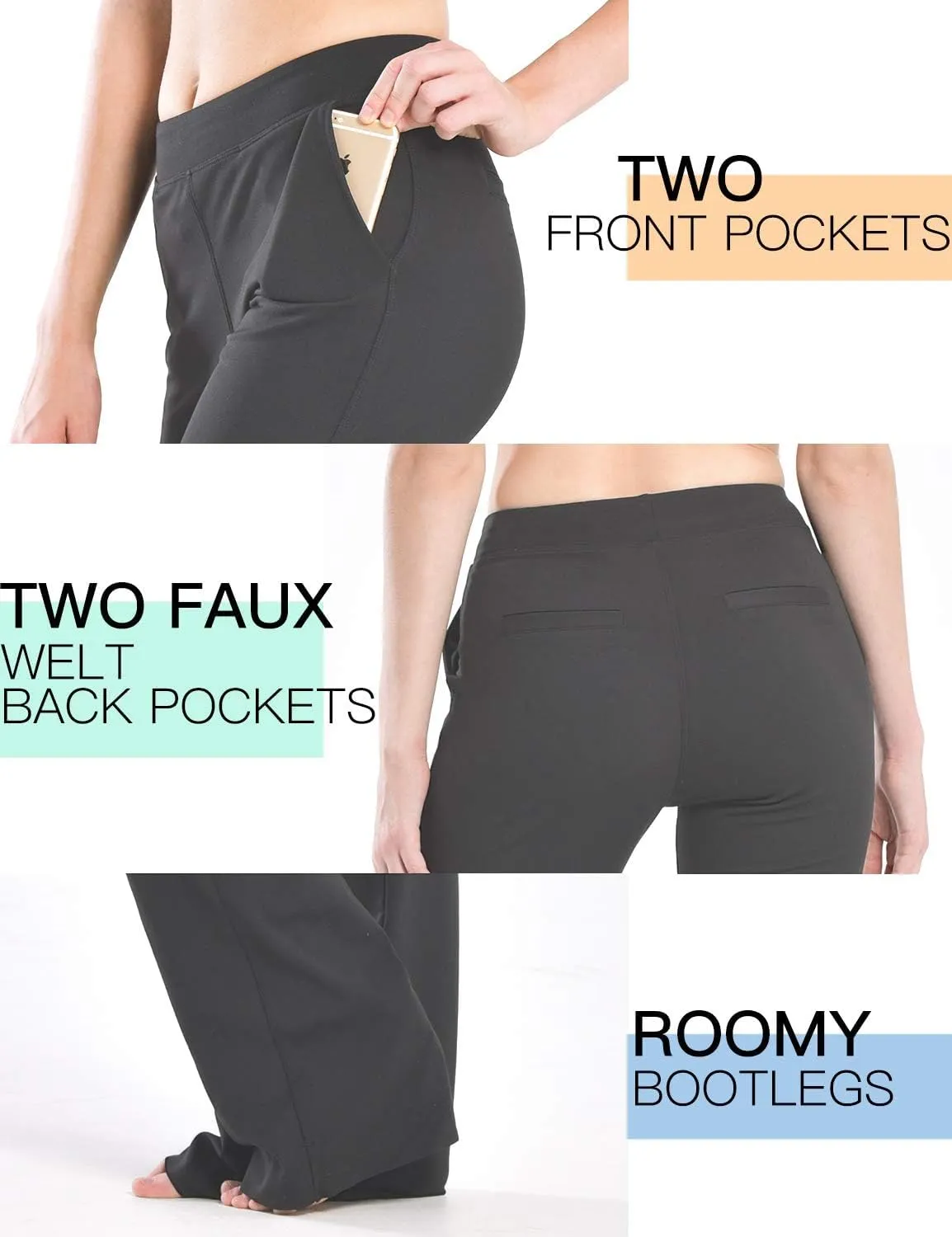 Safort 31" 34" Women Bootcut Yoga Tall Dress Pants Flare Long Trousers Work Stretchy Business Casual Slacks Pockets