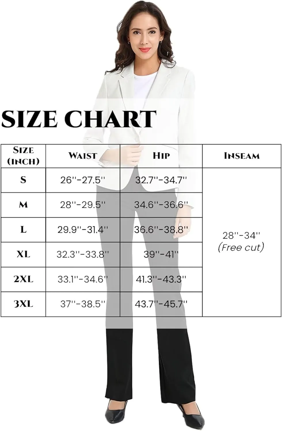 Safort 31" 34" Women Bootcut Yoga Tall Dress Pants Flare Long Trousers Work Stretchy Business Casual Slacks Pockets