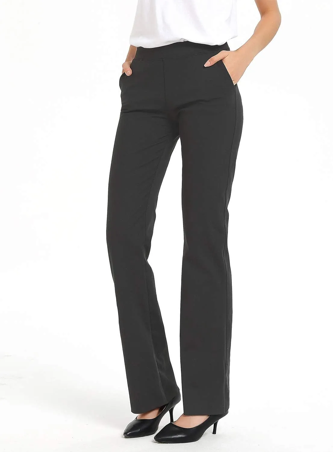 Safort 31" 34" Women Bootcut Yoga Tall Dress Pants Flare Long Trousers Work Stretchy Business Casual Slacks Pockets
