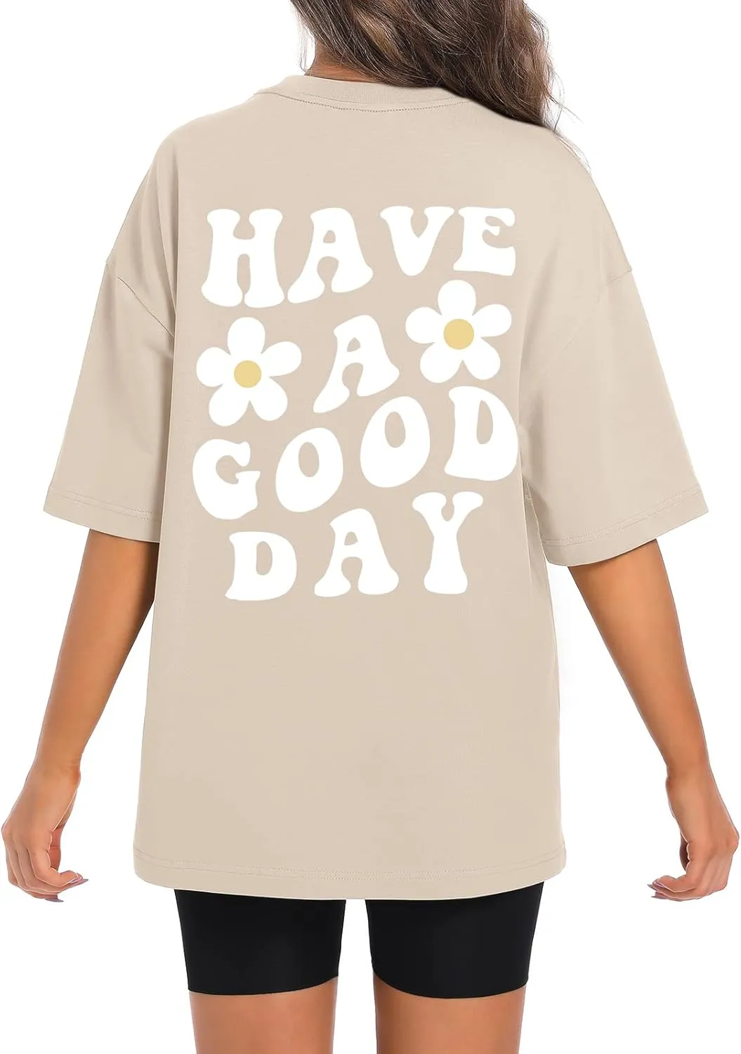 Slogan Graphic Boyfriend Tees Gym Oversized Aesthetic Letter Print T Shirts for Women Trendy Drop Shoulder Tshirt