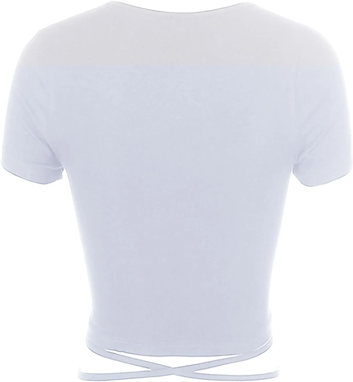 Summer Women's Sexy Wrap V Neck Short Sleeve Shirts Slim Fit Criss Cross Tie Front Crop Tops Going Out Tee