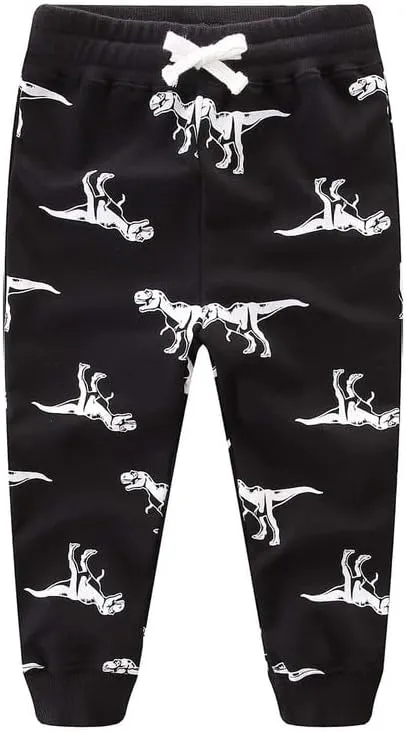 Toddler Boys Pants Cotton Bottoms for Kids Elastic Waist Jogging Trousers Active Sports Jogger Sweatpants 2-7T