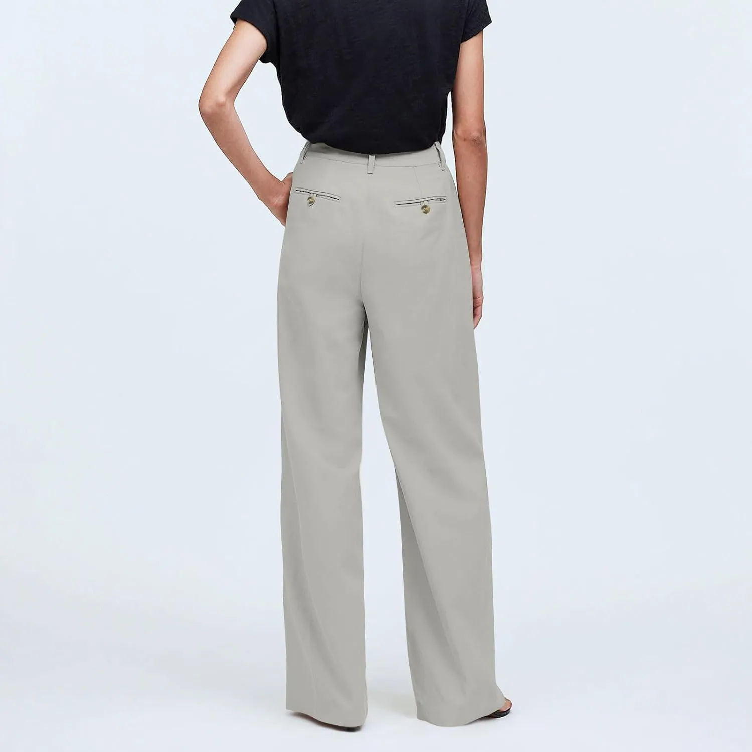 Wide Leg Dress Pants for Women Business Casual Trousers Work Pants Straight Leg High Waisted Pants with Pockets