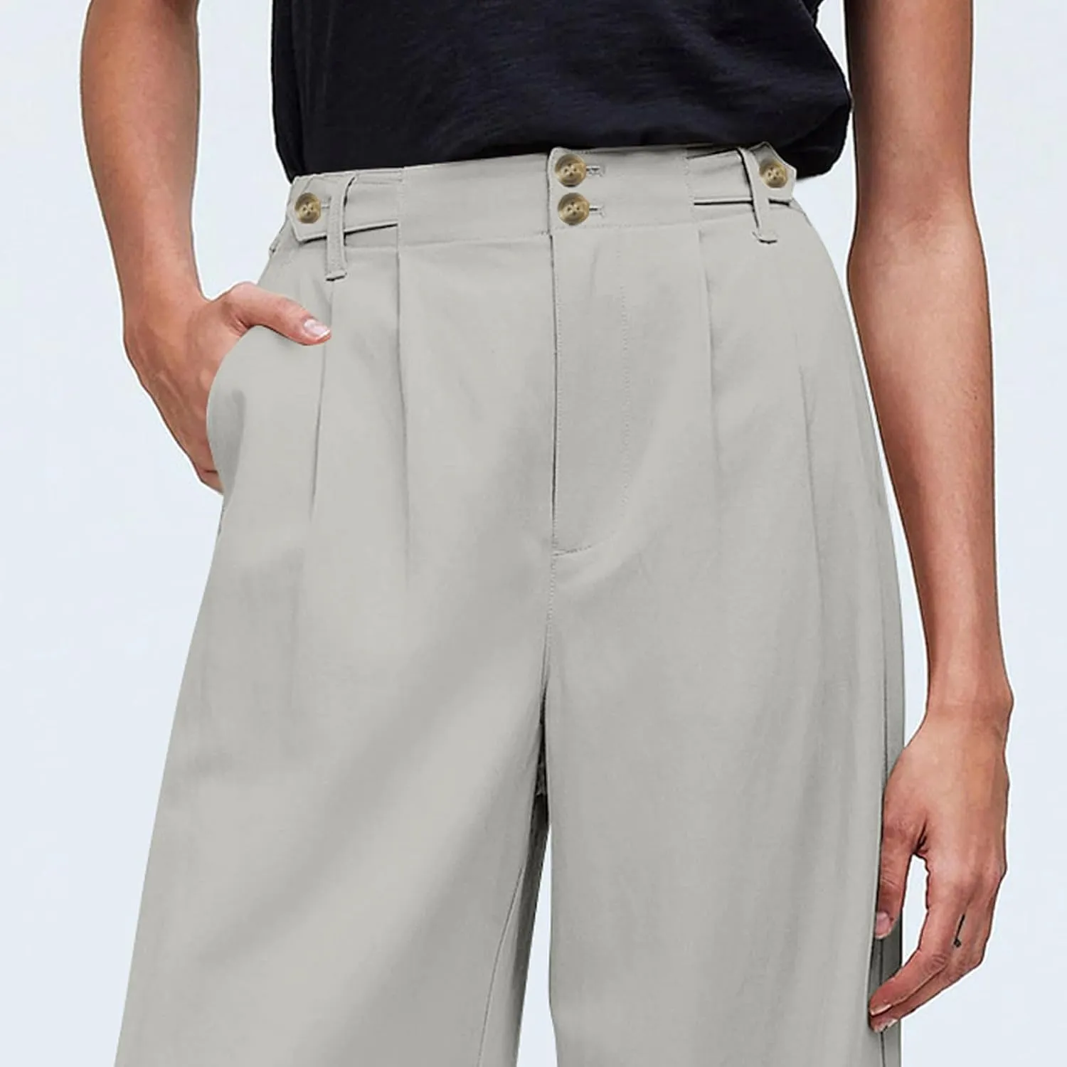 Wide Leg Dress Pants for Women Business Casual Trousers Work Pants Straight Leg High Waisted Pants with Pockets