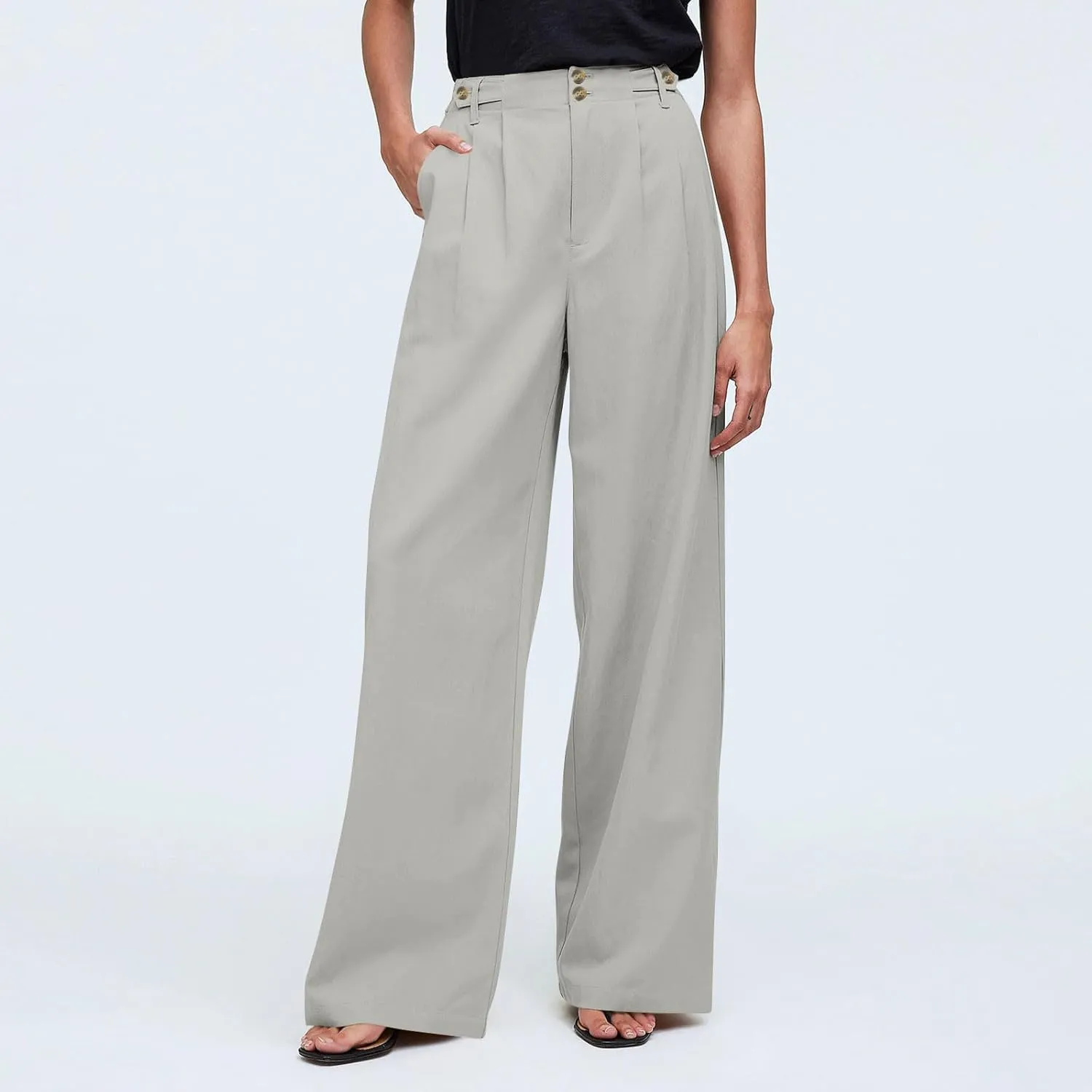 Wide Leg Dress Pants for Women Business Casual Trousers Work Pants Straight Leg High Waisted Pants with Pockets