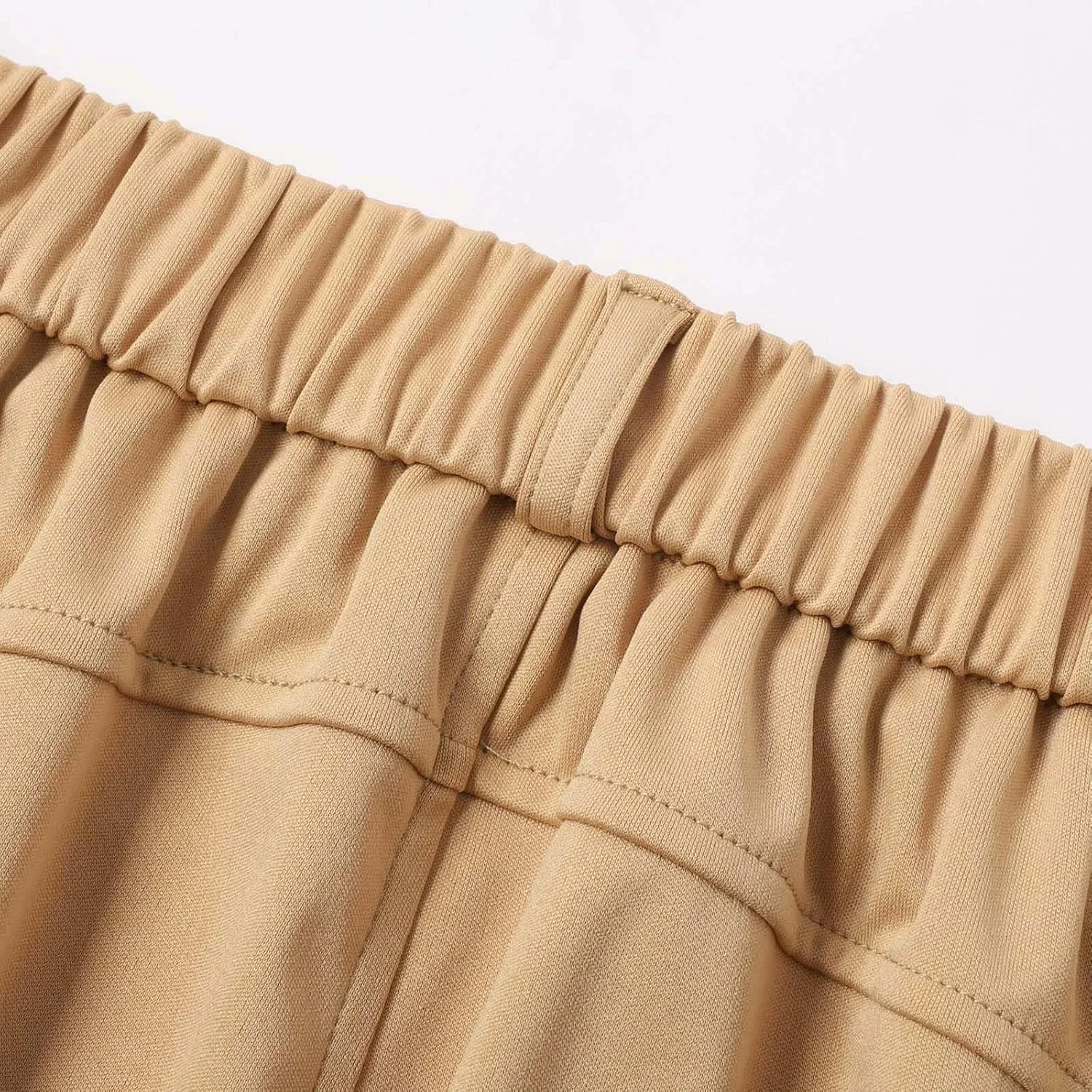 Wide Leg Pants for Women Plus Size Elastic High Waisted Pants Casual Palazzo Straight Leg Trousers with Pockets