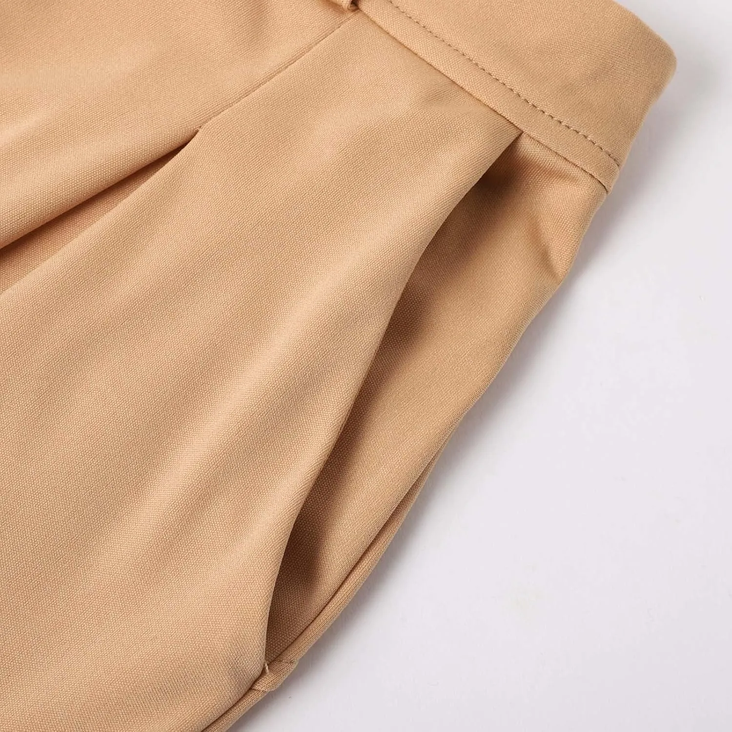 Wide Leg Pants for Women Plus Size Elastic High Waisted Pants Casual Palazzo Straight Leg Trousers with Pockets