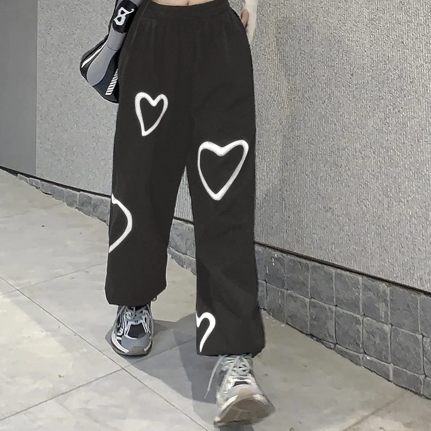 Women Active Jogger Sweatpants High Waisted Pants Lounge Bottoms Fleece Wide Leg Baggy Athletic Joggers Pants Pockets