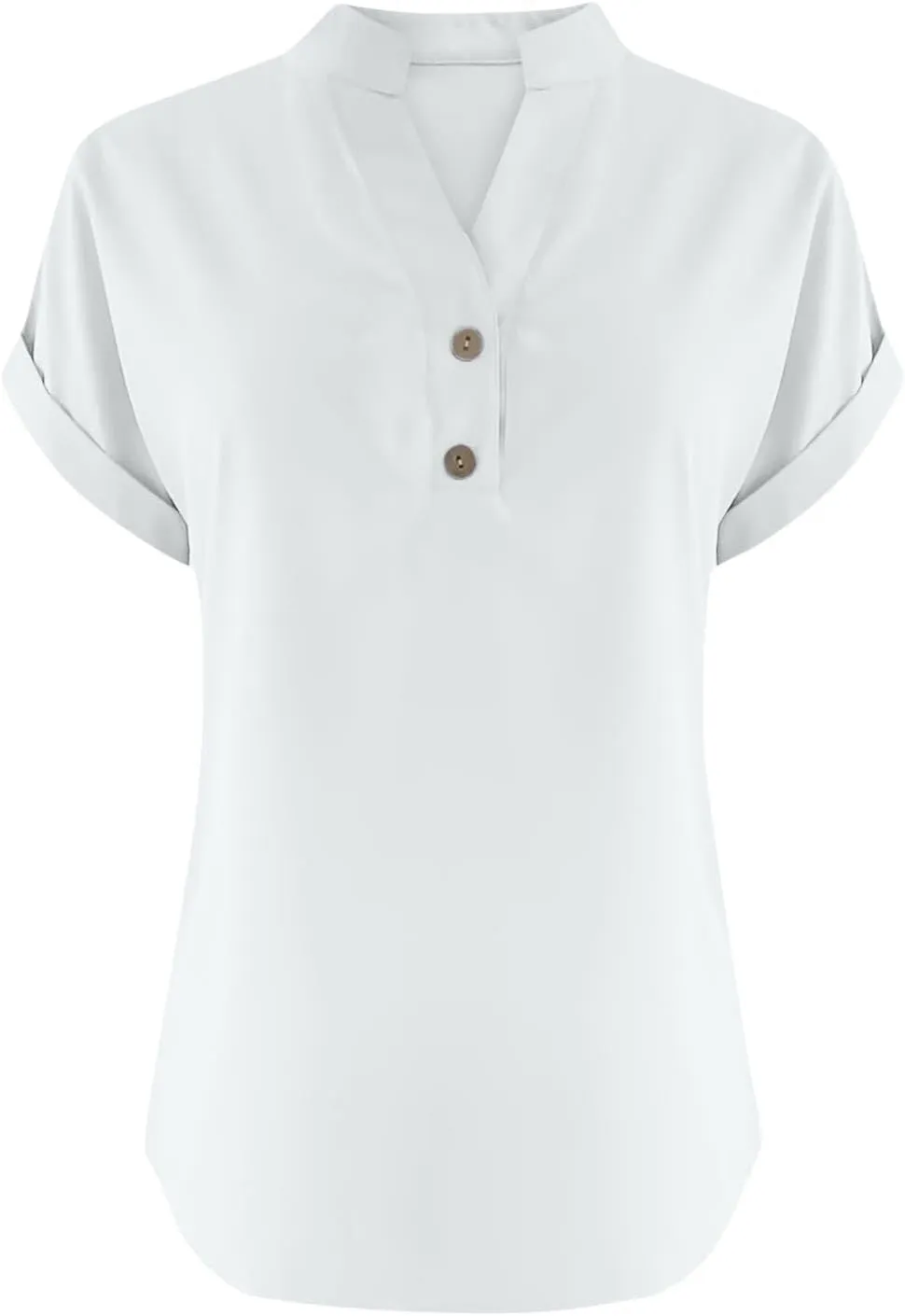 Women Cotton Linen Summer Tops Short Sleeve Loose Fit Blouses V Neck Dressy Casual Tunic Boho Resort Wear Clothing