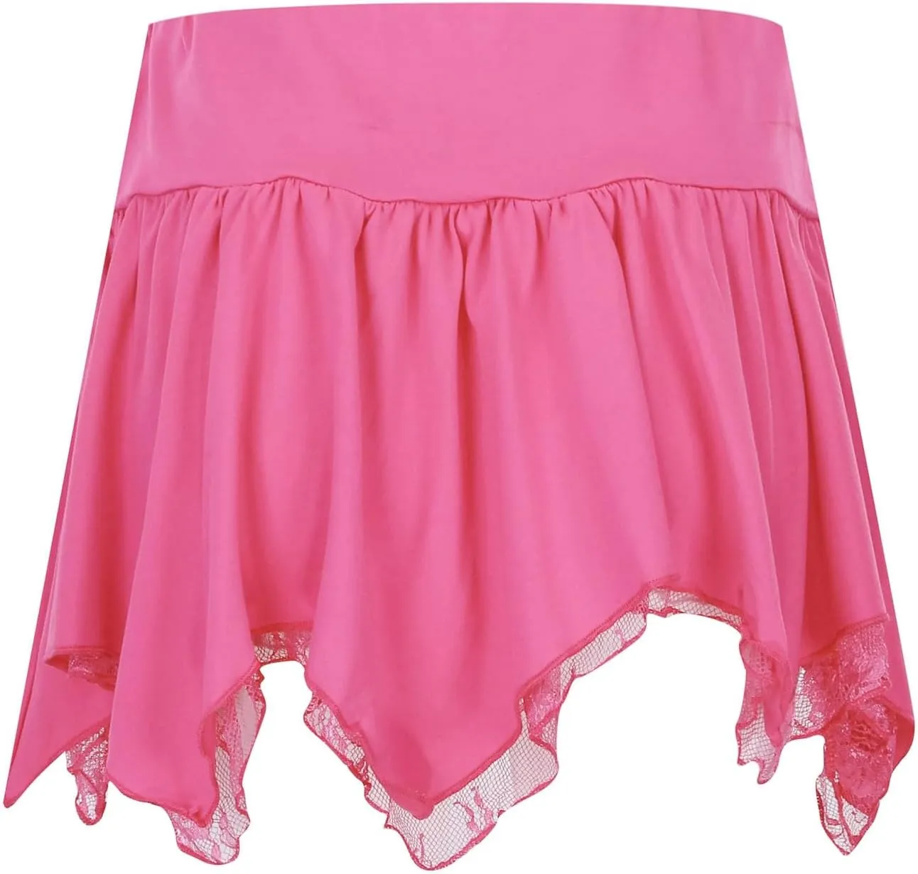 Women Lace Mini Skirt Y2K Ruffle Low Waist Layered Pleated Flowy Skirt Irregular Flowy Summer Casual Mini Skirts