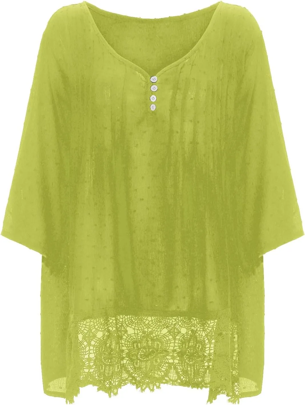 Women Linen Shirts V-Neck Buttons Blouses Floral Comfy Tee Tops Long Sleeve Loose Tunic Tops