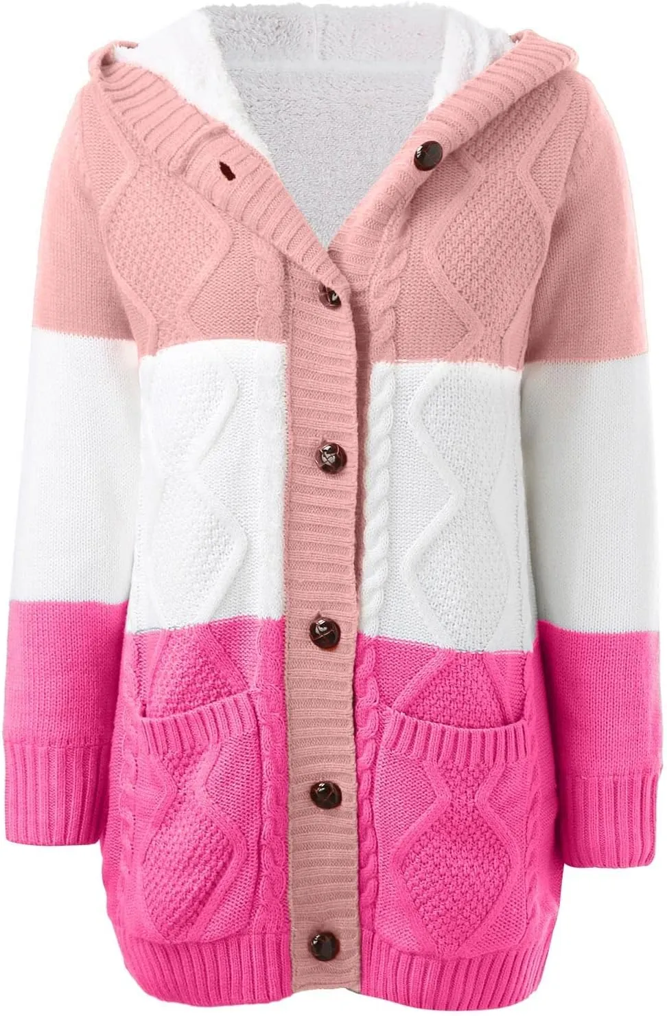 Women Mid Long Cardigan Sweaters Lightweight Loose Lantern Sleeve Chunky Knit Cable Slouchy Oversized Wrap Sweater Coats