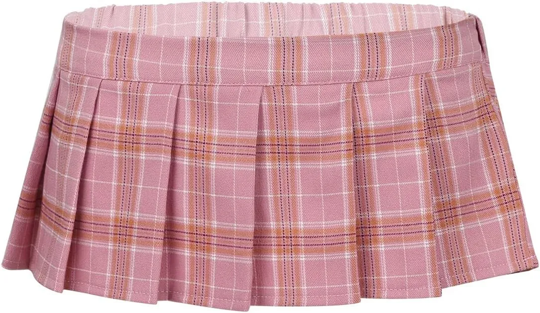 Women Pleated Mini Skirt Pleated Lingerie Schoolgirl Role Play Costume Outift