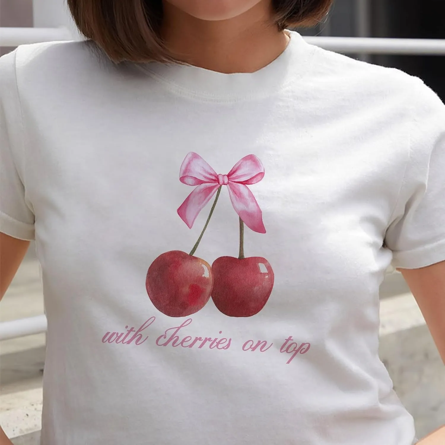 Women Y2k Short Sleeve Baby Tees Cute Graphic Print Slim Fit T Shirts Vintage Aesthetic Crop Top Tees