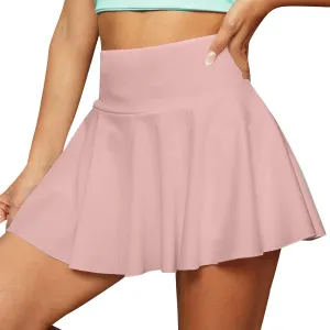 Women's Basic Versatile Stretchy high Waist Flared Smocked Mini Skort Skirt 2025, S-2XL
