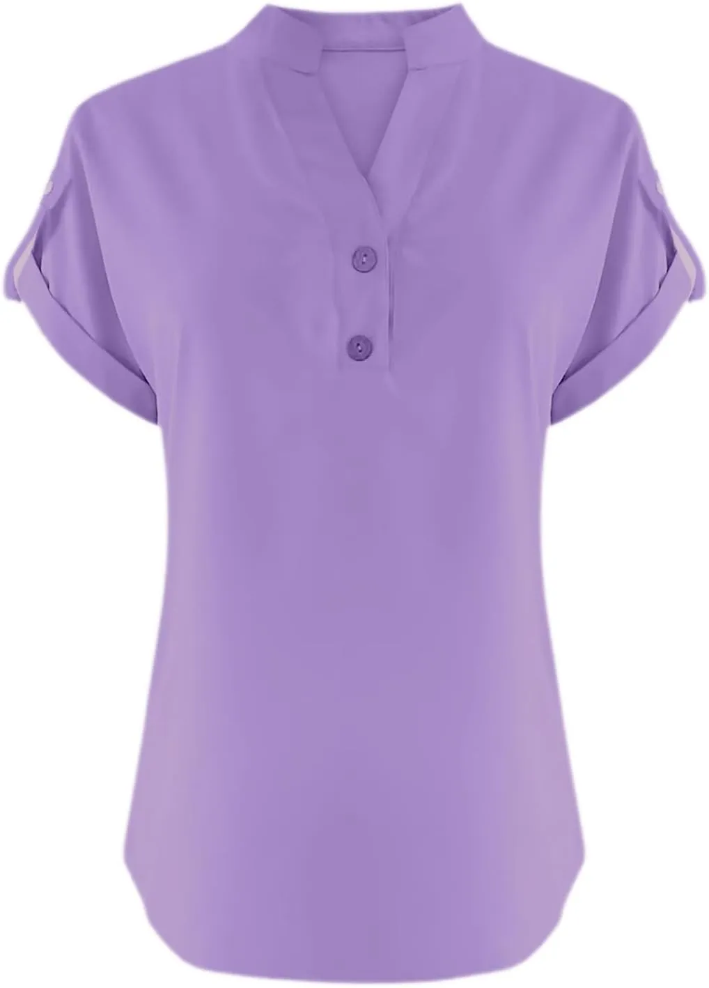 Womens Cotton Linen Tops Short Sleeve V Neck Soft Button Down Tops 2025 Spring Summer Plus Size Blouses Dressy S-5XL