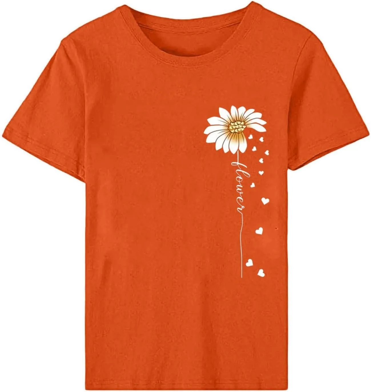 Womens Floral Print T-Shirt Short Sleeve Crew Neck Summer Tops Casual Loose Fit Basic Tee Shirts 2025 Trendy Clothes