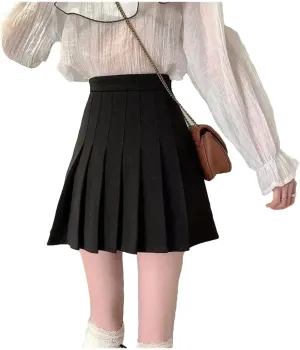 Women's Half Length Skirts for Women High Waist Mini Casual Ruffle Skirt Sexy Pleated Skirt