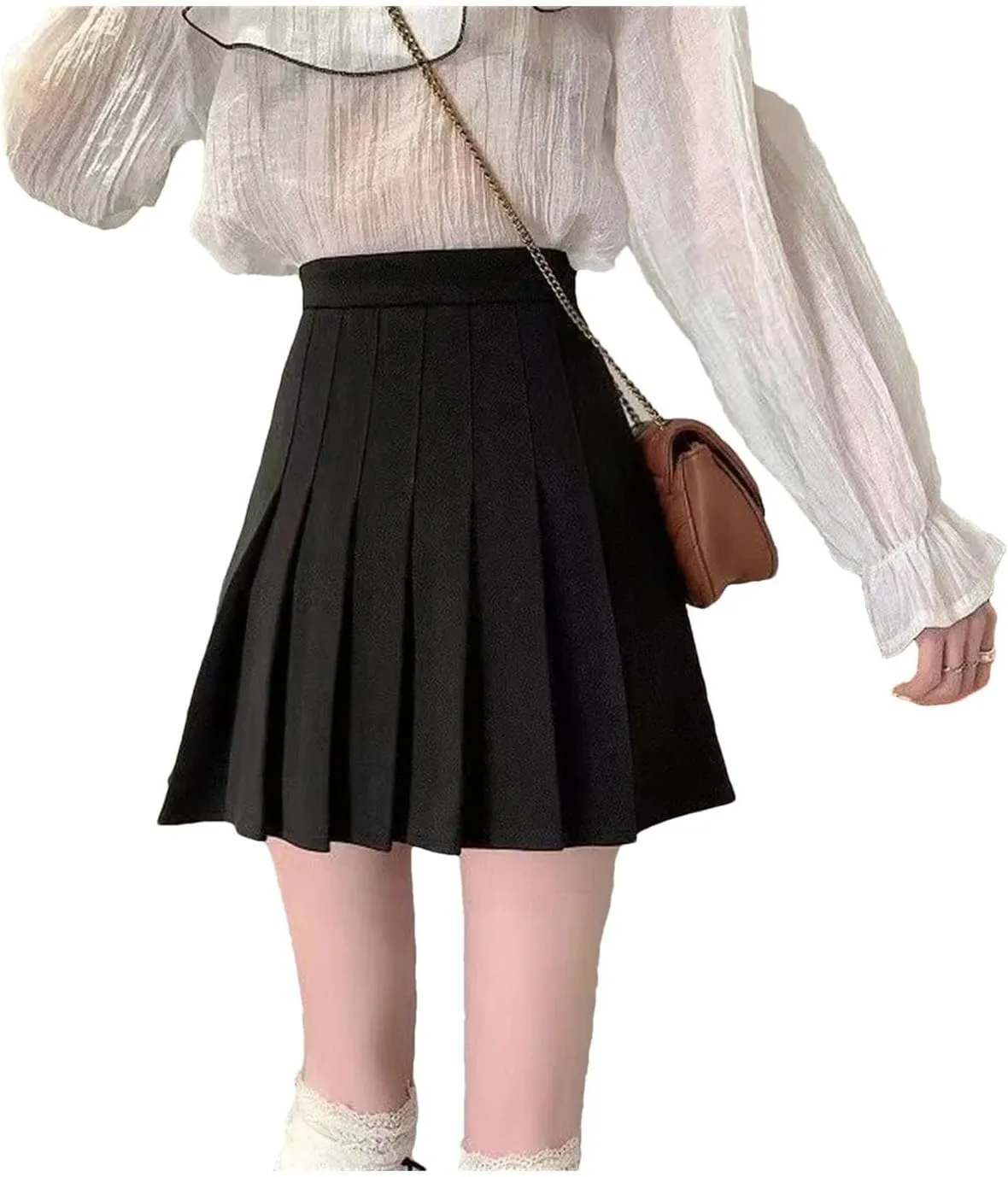 Women's Half Length Skirts for Women High Waist Mini Casual Ruffle Skirt Sexy Pleated Skirt
