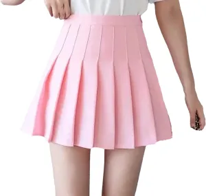 Women's Half Length Skirts for Women High Waist Mini Casual Ruffle Skirt Sexy Pleated Skirt