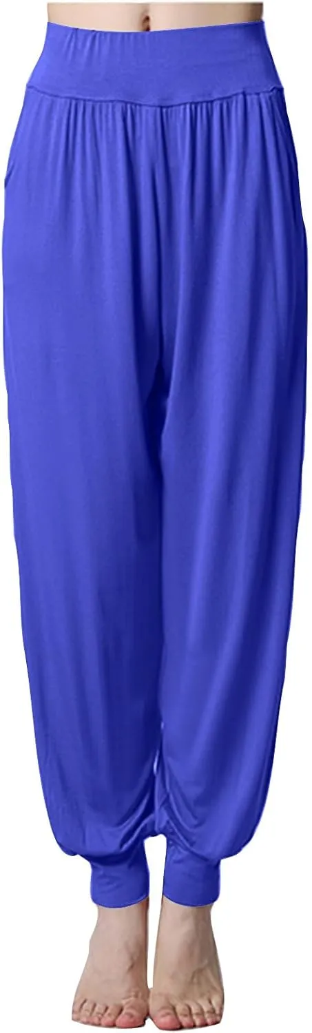 Womens Harem Pants Cozy Wide Leg Yoga Pants High Waisted Lounge Pants Casual Workout Jogger Pants with Pocket