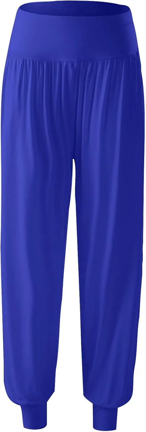 Womens Harem Pants Cozy Wide Leg Yoga Pants High Waisted Lounge Pants Casual Workout Jogger Pants with Pocket