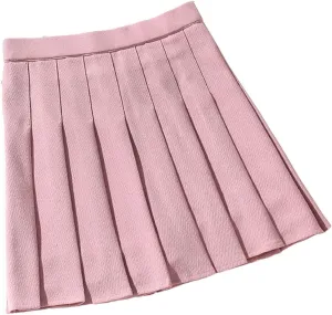 Women's High Waist Mini Skirts for Women Pleated Athletic Skirts Large Size A-Line Skirt