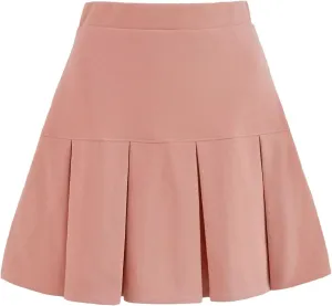 Women's High Waist Pleated Skirt Summer Casual A-Line Skirts Plaid Tennis Mini Skirts