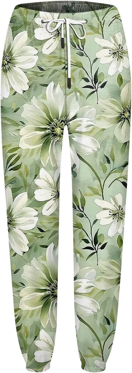Women's High Waisted Sweatpants Workout Active Joggers Pants Baggy Lounge Bottoms Tie Dye Print Cargo Pants Pocket