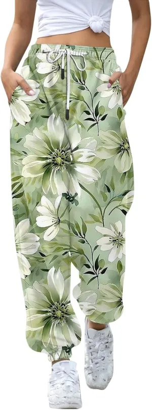 Women's High Waisted Sweatpants Workout Active Joggers Pants Baggy Lounge Bottoms Tie Dye Print Cargo Pants Pocket