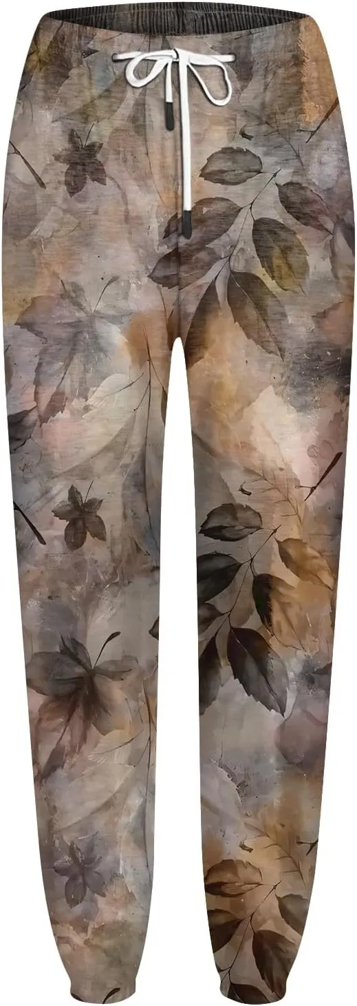 Women's High Waisted Sweatpants Workout Active Joggers Pants Baggy Lounge Bottoms Tie Dye Print Cargo Pants Pocket