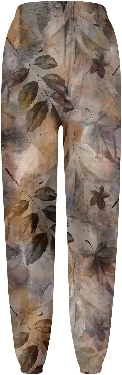 Women's High Waisted Sweatpants Workout Active Joggers Pants Baggy Lounge Bottoms Tie Dye Print Cargo Pants Pocket