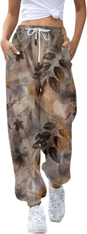 Women's High Waisted Sweatpants Workout Active Joggers Pants Baggy Lounge Bottoms Tie Dye Print Cargo Pants Pocket
