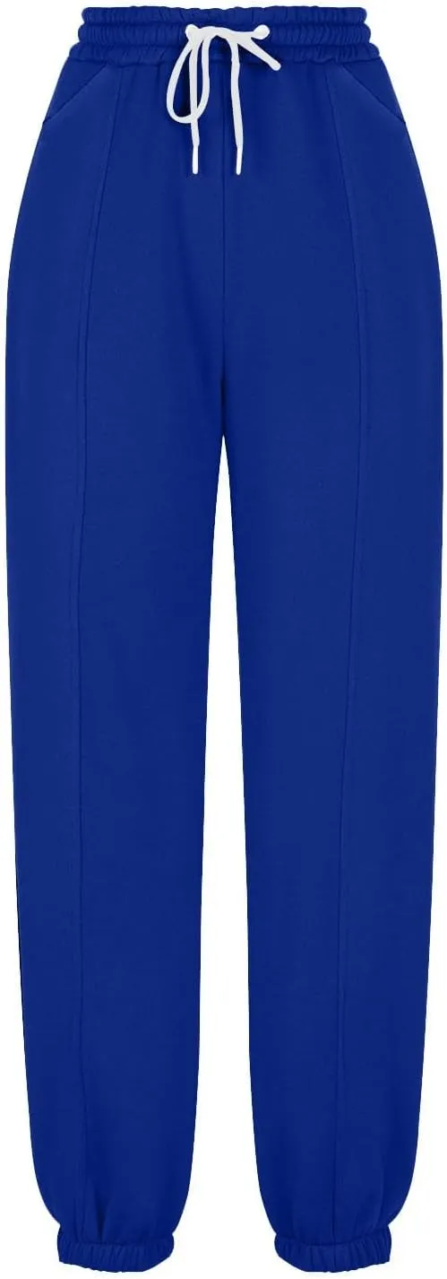 Women's High Waisted Sweatpants Workout Active Joggers Pants Baggy Lounge Cinch Bottoms Drawstring Trousers Pockets