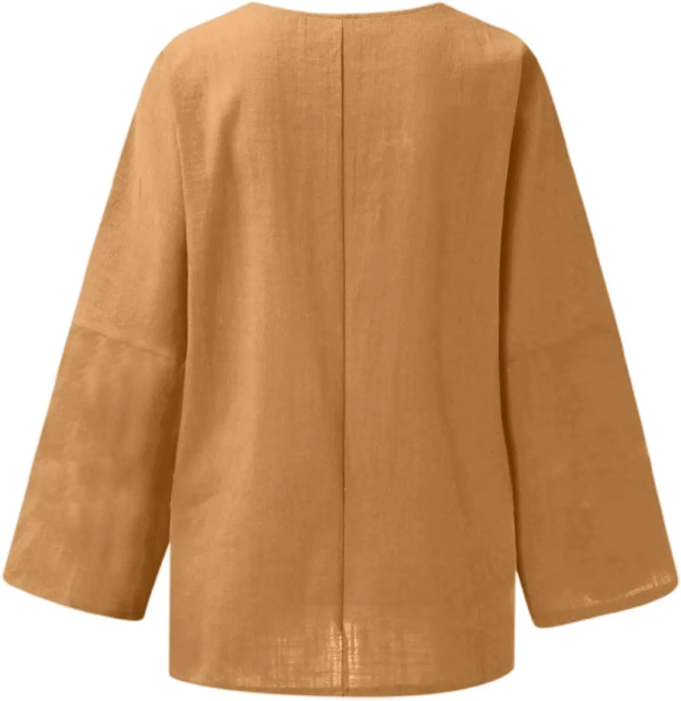 Women's Linen Shirts V-Neck Button Down Blouses Collared 2025 Fashion Tops Long Sleeve Loose Fit T Shirt