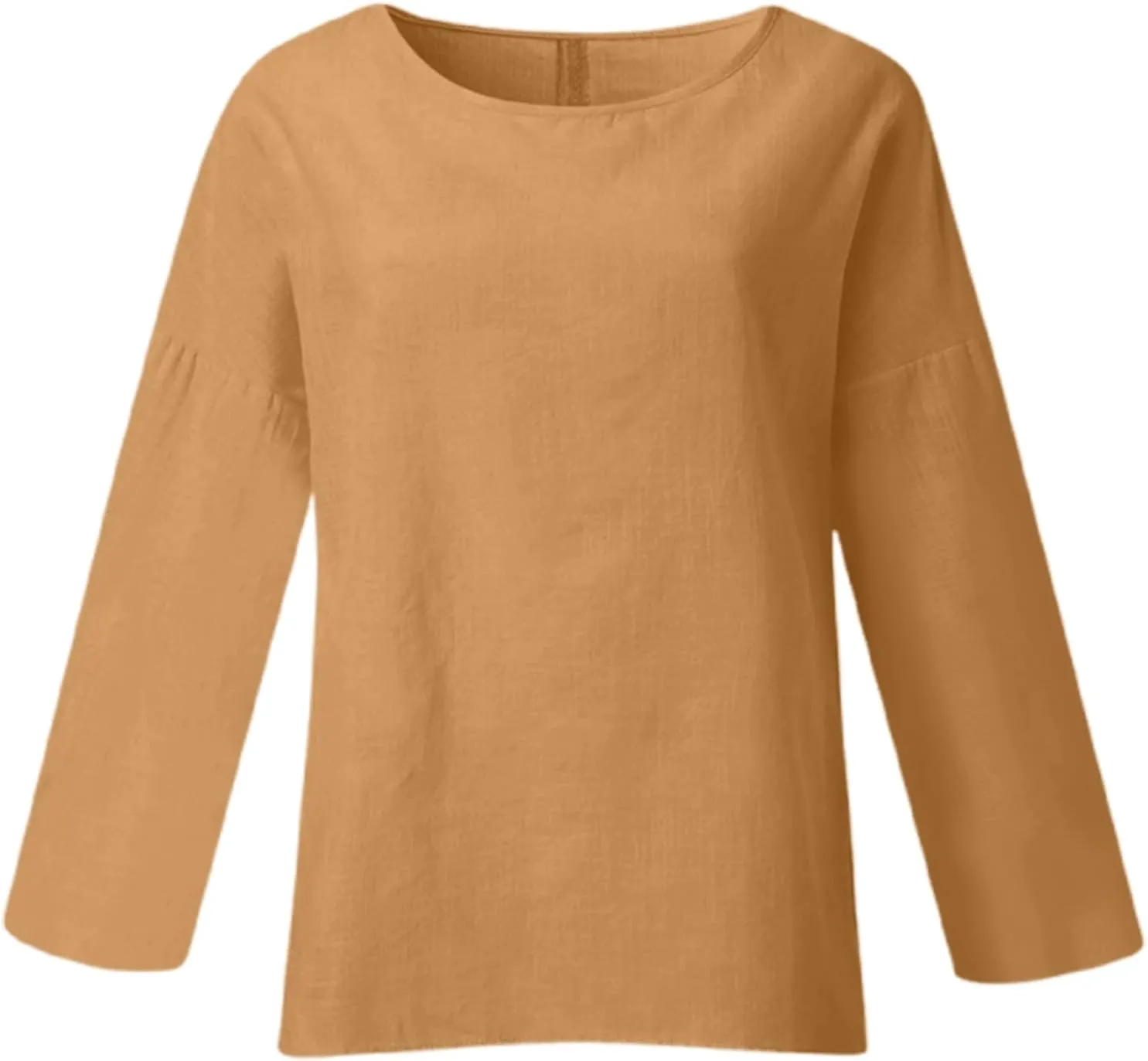 Women's Linen Shirts V-Neck Button Down Blouses Collared 2025 Fashion Tops Long Sleeve Loose Fit T Shirt