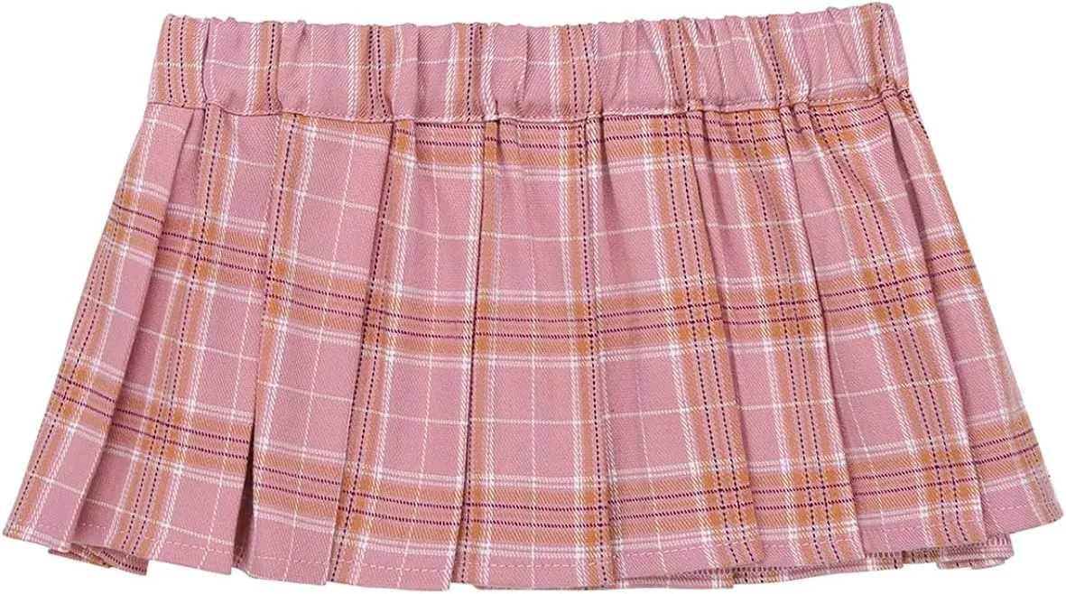 Women's Lingerie Role Play Costume Pleated Mini Skirt Plaid Schoolgirl Short Dress