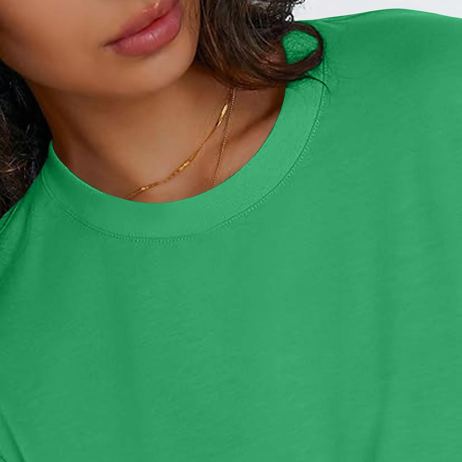 Womens Long Sleeve Shirts Oversized Crew Neck T-Shirt Drop Shoulder Casual Loose Fit Tops Fashion Trendy Outfits