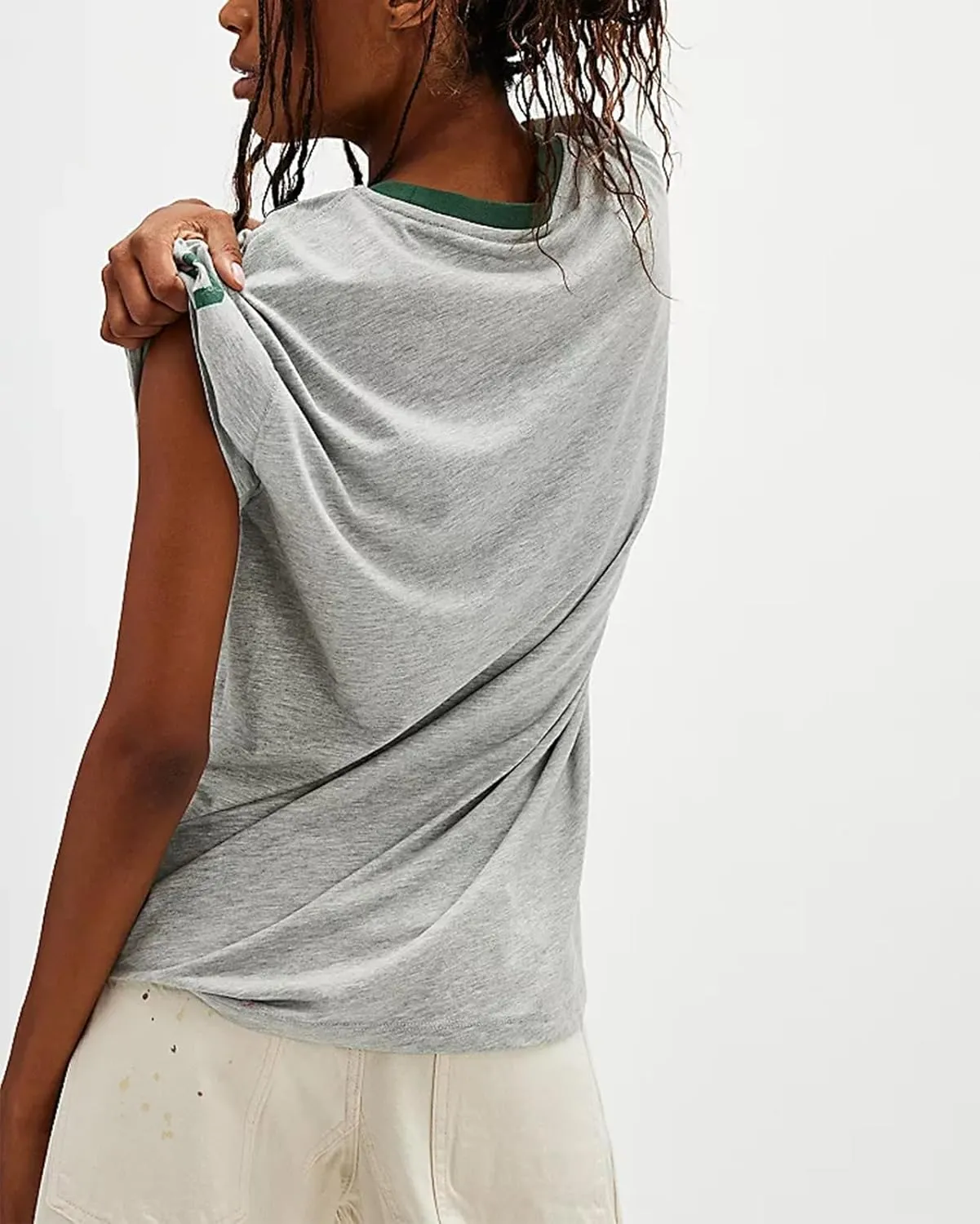 Womens Oversized Tshirt Graphic Tees Crew Neck Summer Short Sleeve Shirts Funny Letter Printed Loose Fit Y2k Trendy Tops
