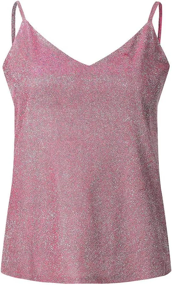 Women's Party Sequin Glitter Y2K Tank Top Rhinestone Sparkle Club Loose Fit Sleeveless Going Out Shirts Sparkly Strap