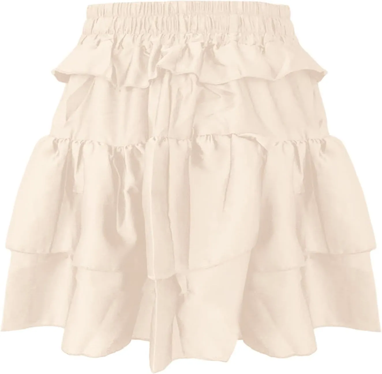 Womens Ruffle Mini Skirt High Waist Lined Layered Flared Pleated Skater Skirt Sexy Lingerie Skirts