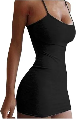 Women's Sexy Tight Sleeveless Mini Dress Sexy Bodycon Dress 2024 Summer Short Tight Dresses Party Club Dress
